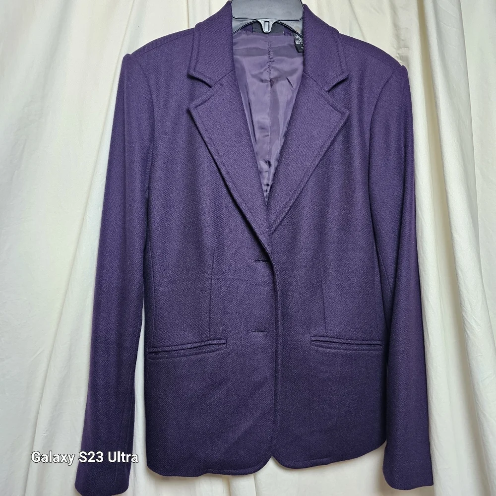 New York & Company purple blazer wool blend size 4 - Picture 1 of 11